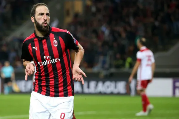 EFE Higuaín celebra una anotación con el Milan