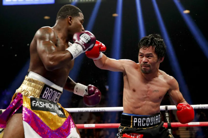 Pacquiao conecta con un golpe a Broner