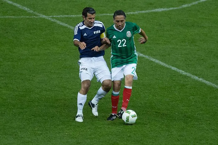 Negrete en un partido de Leyendas