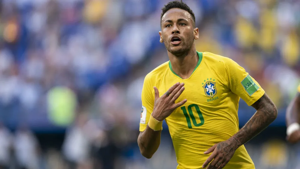 Neymar celebra anotación en Copa del Mundo de Rusia 2018