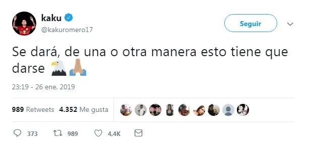 Publicaciones de Romero en su red social