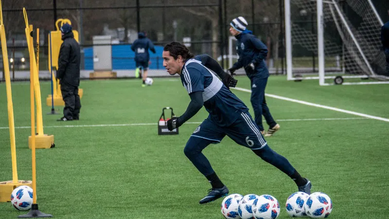 Juárez, durante una sesión con Vancouver Whitecaps