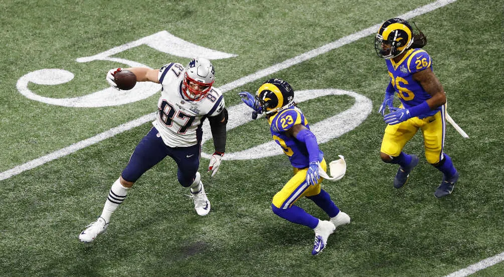Rob Gronkowski durante Super Bowl LIII
