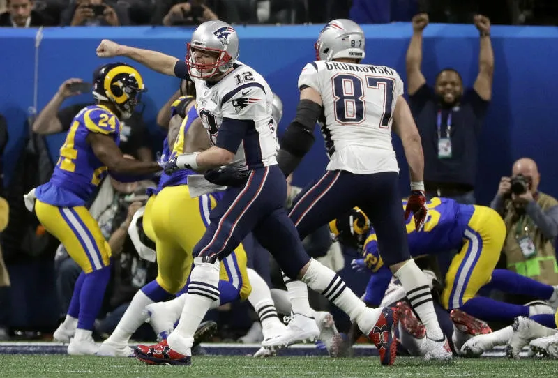 Tom Brady lanza un grito en el Super Bowl LIII