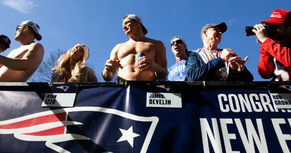 Gronkowski en el desfile de Campeones en Boston