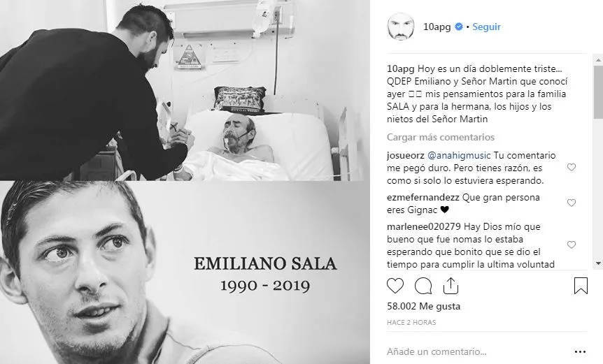 Gignac se unió a las condolencias