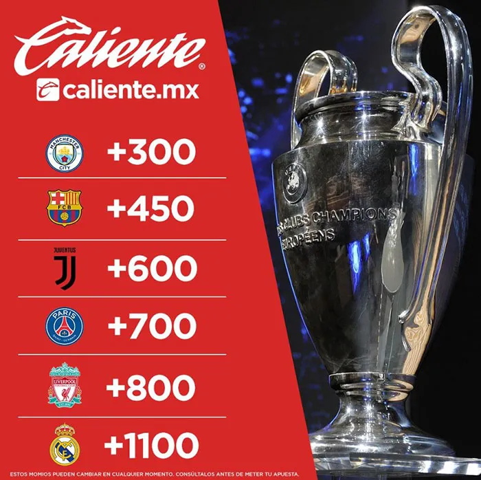 Momios de los favoritos a ganar la Champions