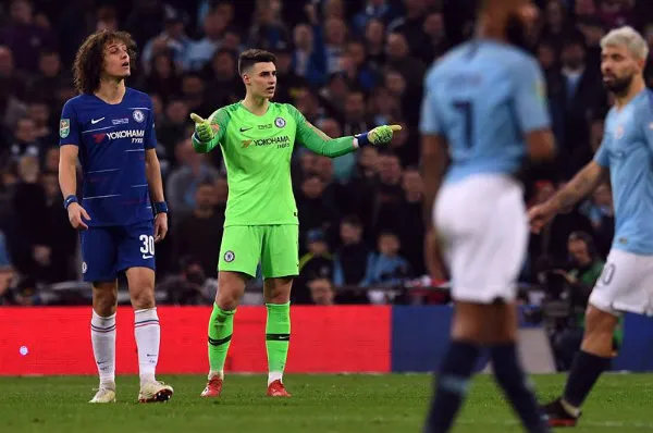 Kepa durante el partido contra Manchester City
