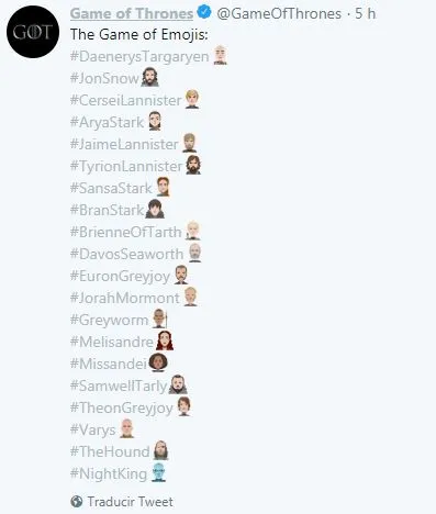 Estos son los emojis de la serie