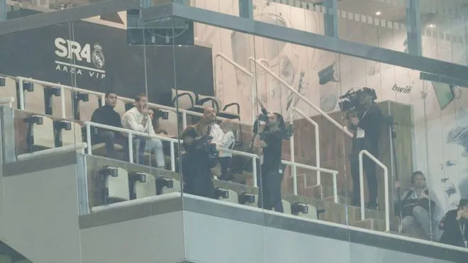 Ramos en su palco durante el parttido