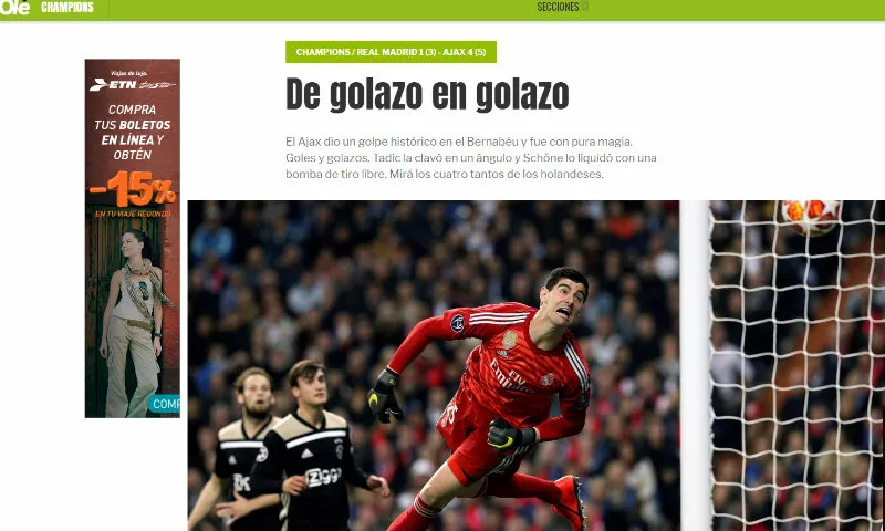 OLÉ Portada del Diario Olé
