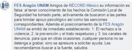 Respuesta de la FES Aragón