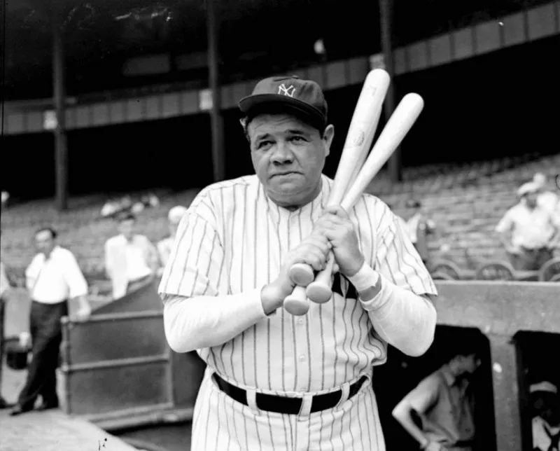 Babe Ruth cuando jugaba con los Yankees de Nueva York