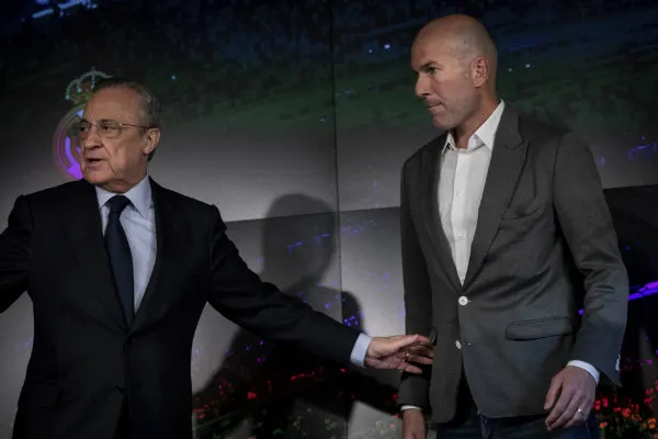 Florentino durante la presentación de Zinedine Zidane