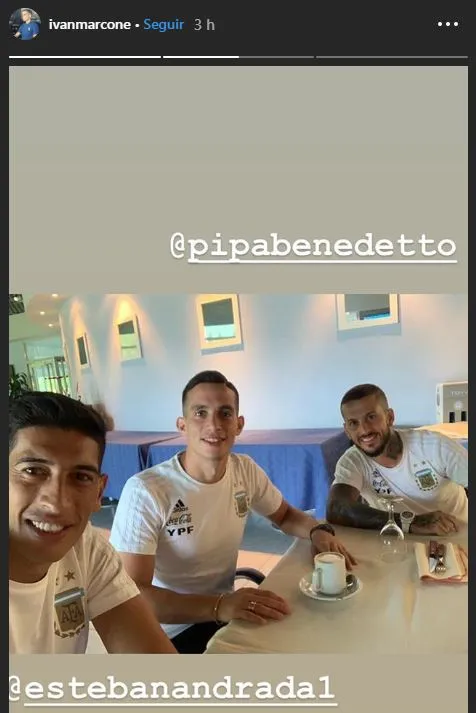 INSTAGRAM @IVANMARCONE Publicación de Marcone antes de viajar a Madrid