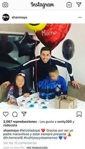 INSTAGRAM @SHANMAYO La felicitación a Héctor Herrera por el Día del Padre