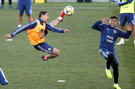 EFE Di María, durante entrenamiento de Argentina