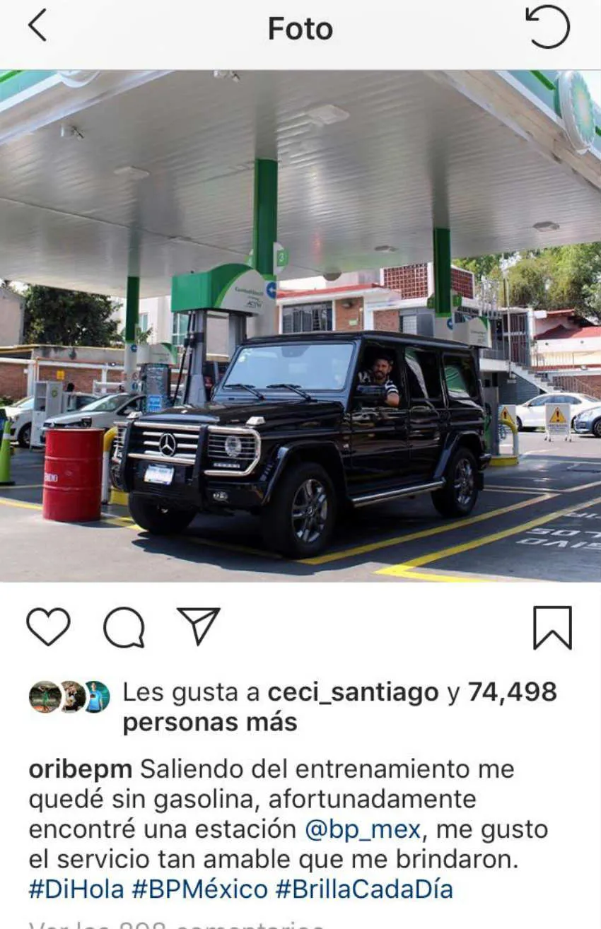 Publicación de Oribe Peralta en sus redes sociales