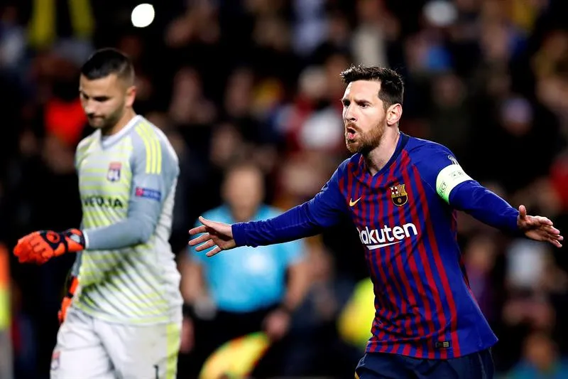 Messi en festejo tras anotar una diana al Betis