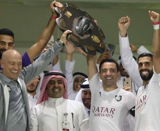 Xavi festeja título de Al Sadd