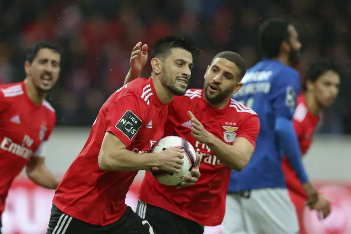 Pizzi en celebración por su gol contra el Feirense