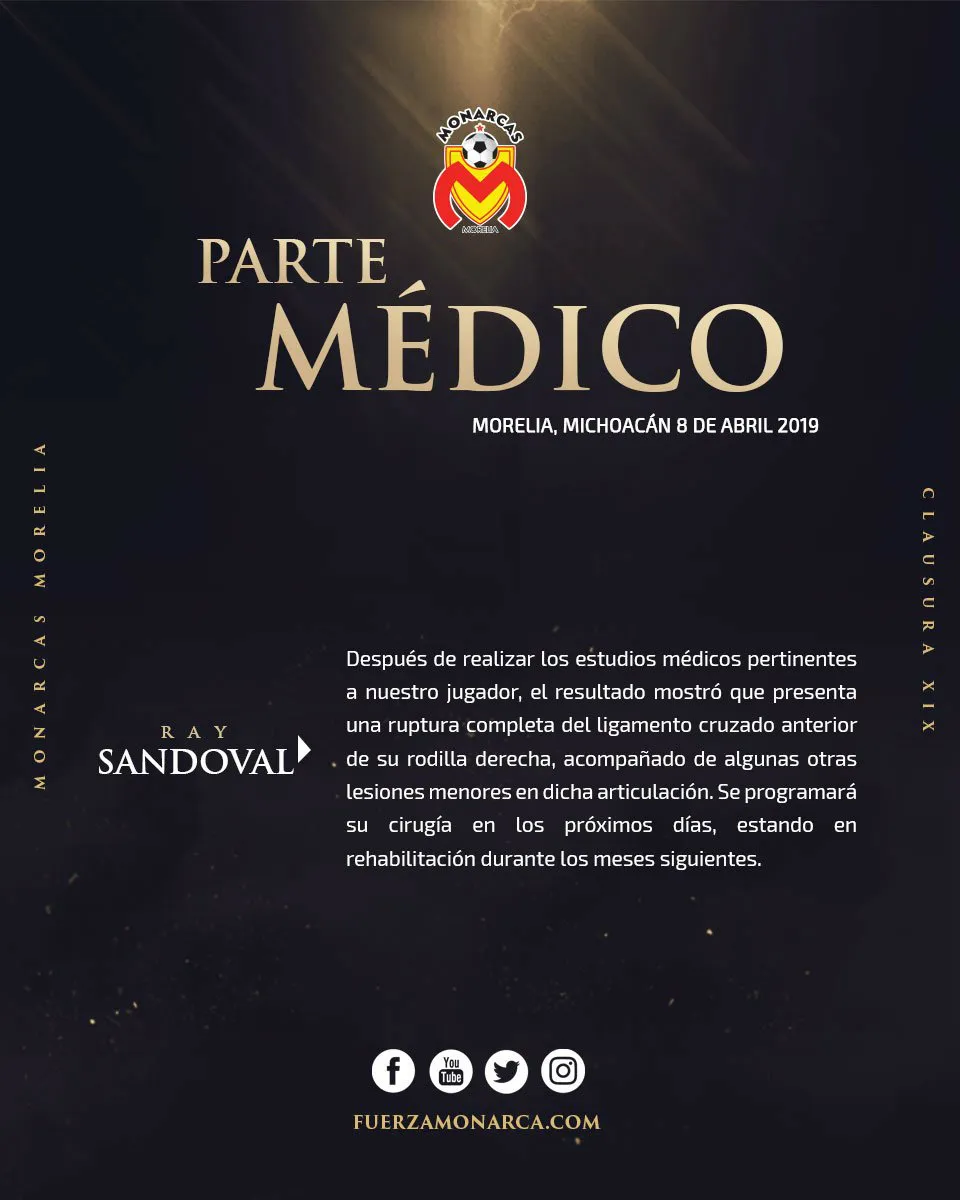 Parte médico de Ray Sandoval