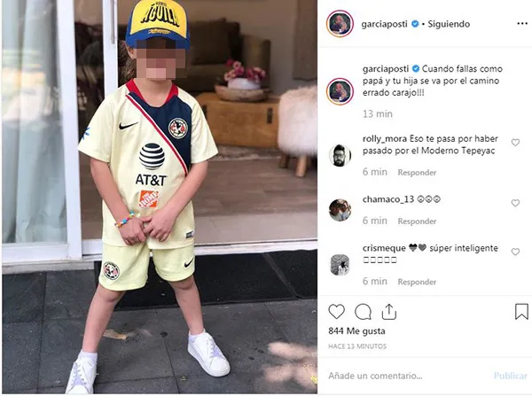 INSTAGRAM @garciaposti La hija de Luis García luce uniforme del América