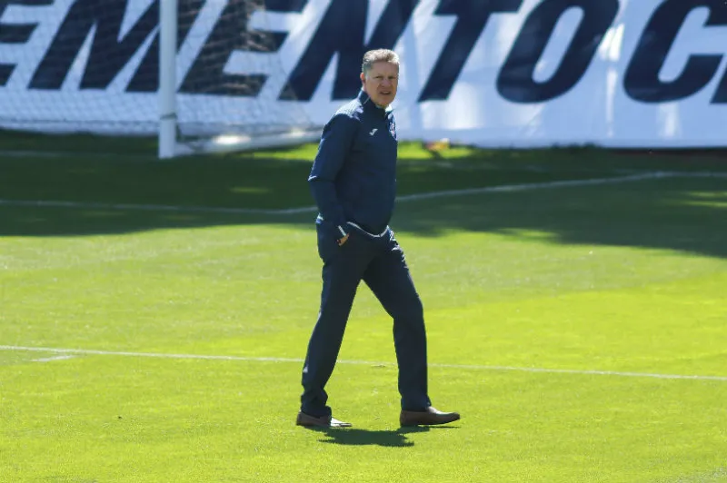Ricardo Peláez durante un entrenamiento del Cruz Azul