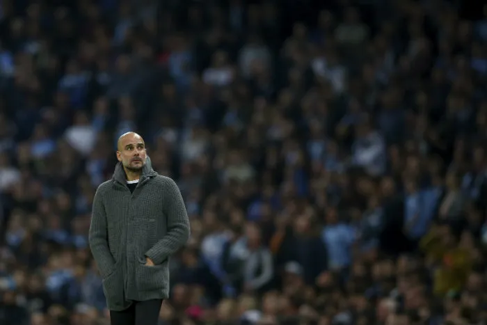 AP Guardiola, durante los Cuartos de Final de Champions