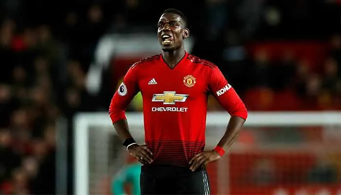 Pogba en un partido con los Red Devils