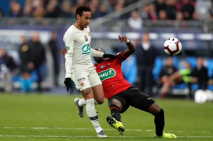 Neymar, en el partido contra Rennes