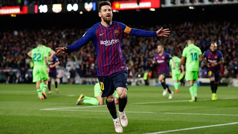 AP Messi celebra una anotación en España