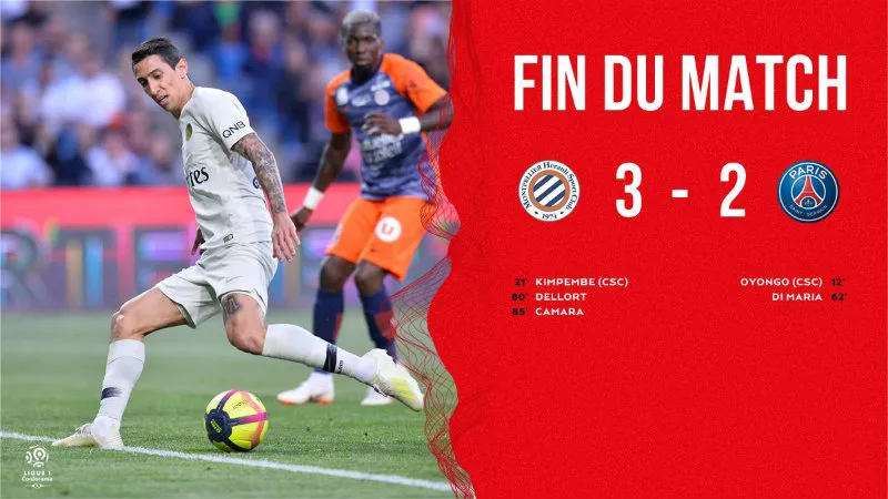 TWITTER @PSG_ESPANOL Marcador final del Montpellier vs PSG