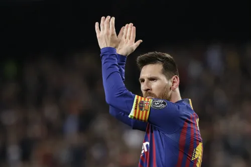 Messi celebra un gol con el Barcelona
