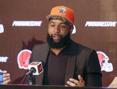 Odell Beckham Jr en conferencia de prensa
