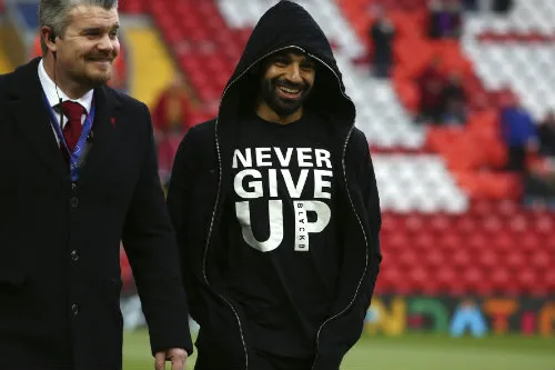 Mohamed Salah en las Semifinales de Champions ante el Barcelona