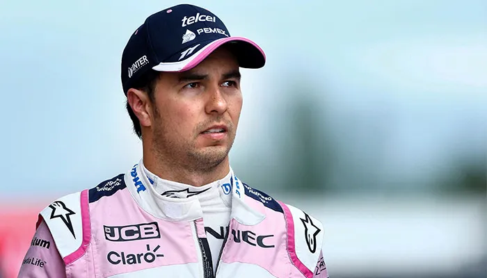Checo Pérez en entrenamiento para el GP de España