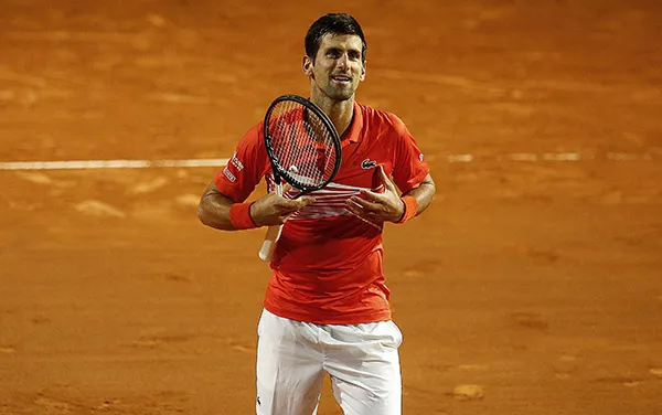 Novak Djokovic, durante juego contra Diego Schwartzman