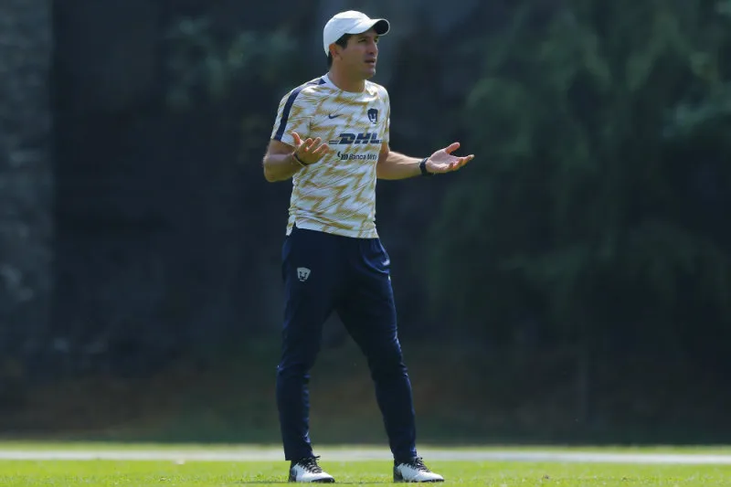 Bruno Marioni durante un entrenamiento de Pumas