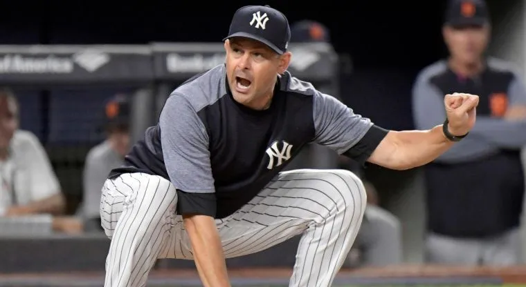 AP Aaron Boone, durante un juego con los Yankees