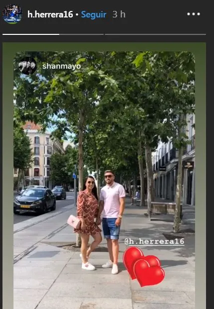 INSTAGRAM H,HERRERA16 Publicación de Shantal Mayo que retomó Héctor Herrera