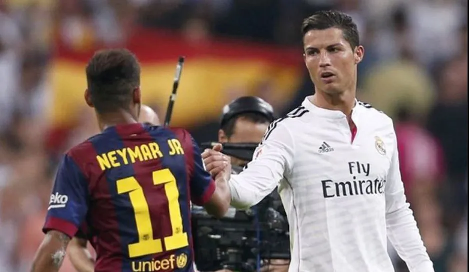 EFE Neymar y CR7, en su etapa con el Barça y Madrid respectivamente