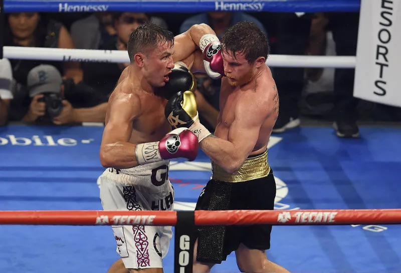 MEXSPORT Acción de la segunda pelea entre Canelo y GGG