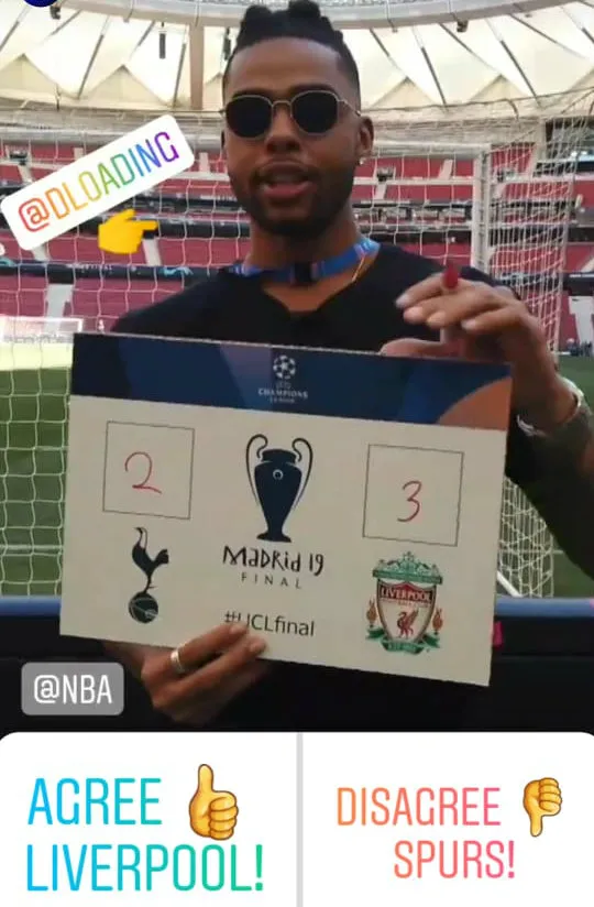INSTAGRAM @CHAMPIONSLEAGUE D'Angello Russell da su pronóstico