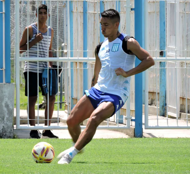 TWITTER @RICKCENTURION Ricardo Centurión, durante un entrenamiento con Racing Club