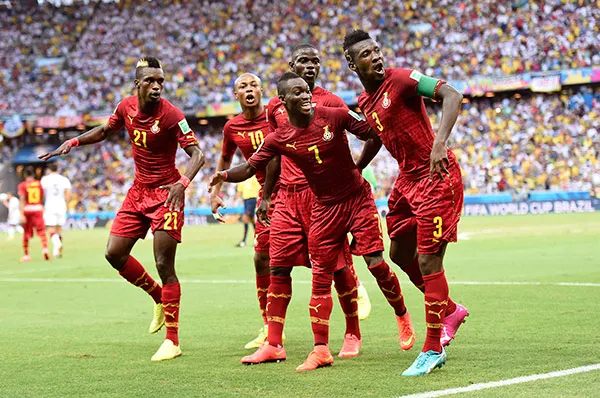 MEXSPORT Jugadores de Ghana celebran un gol en Brasil 2014