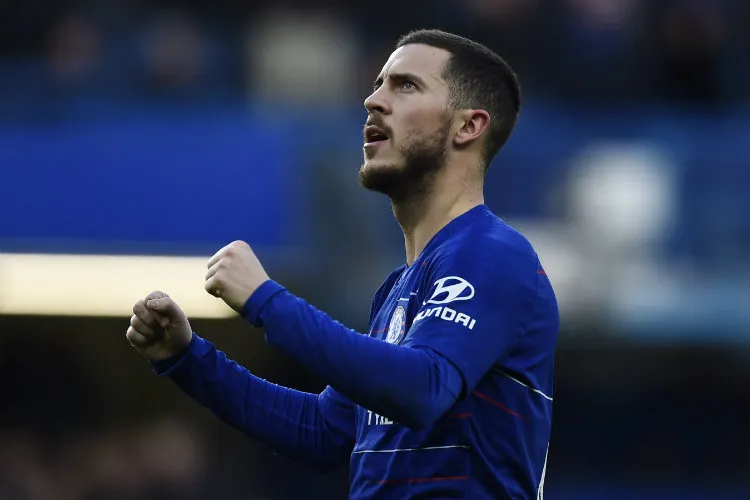 Eden Hazard festeja gol con el Chelsea