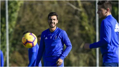 TWITTER @REALOVIEDO Alanís en un entrenamiento con el Real Oviedo
