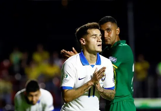 Coutinho se lamenta en juego contra Bolivia