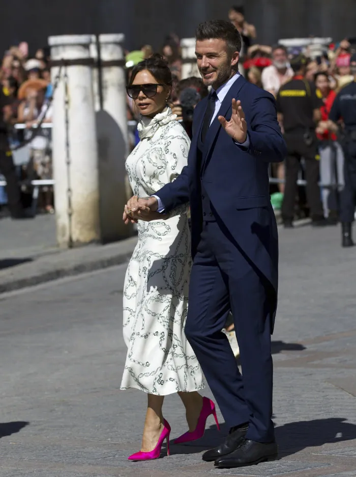 AP David y Victoria Beckham llegando a la boda de Sergio Ramos